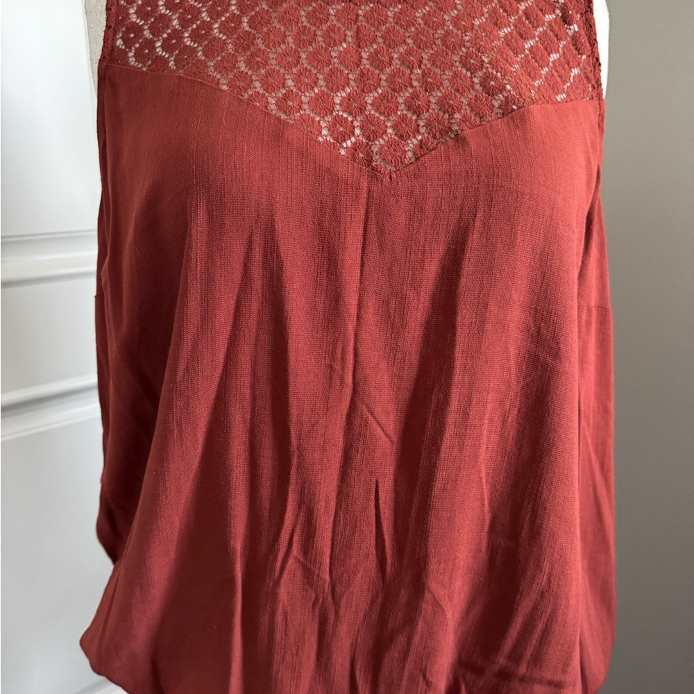Torrid Rust Lace Accent Tank Top; Sz1